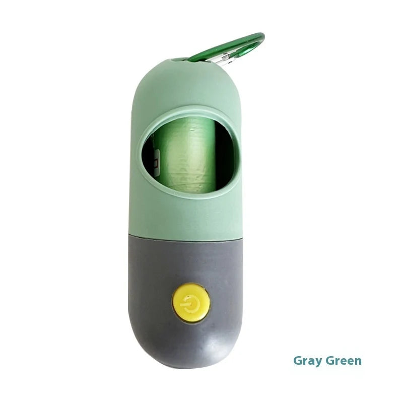 Glow Walk Poop Bag Dispenser with LED Light – Clips to Any Leash