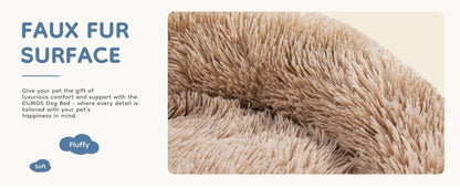 Cloud Donut Dog Bed – Plush Faux Fur, Washable & Non-Slip (Medium to Large Dogs)