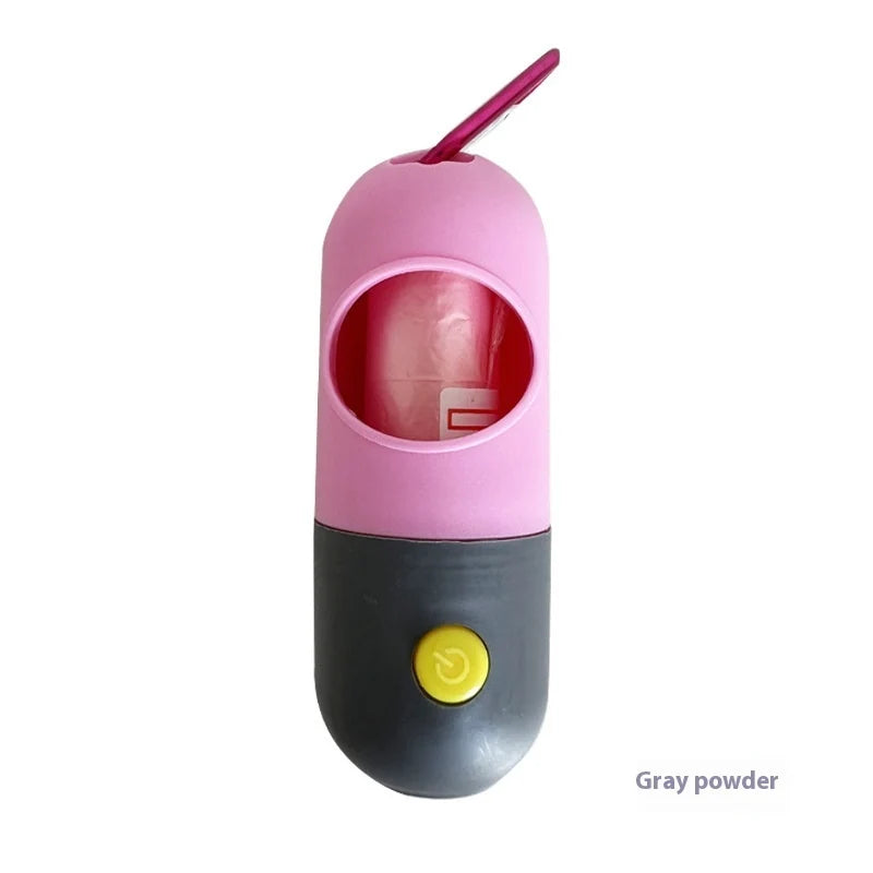 Glow Walk Poop Bag Dispenser with LED Light – Clips to Any Leash