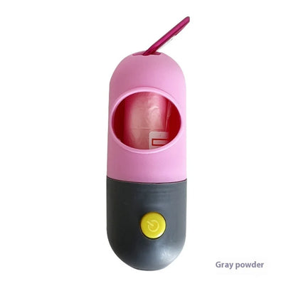 Glow Walk Poop Bag Dispenser with LED Light – Clips to Any Leash