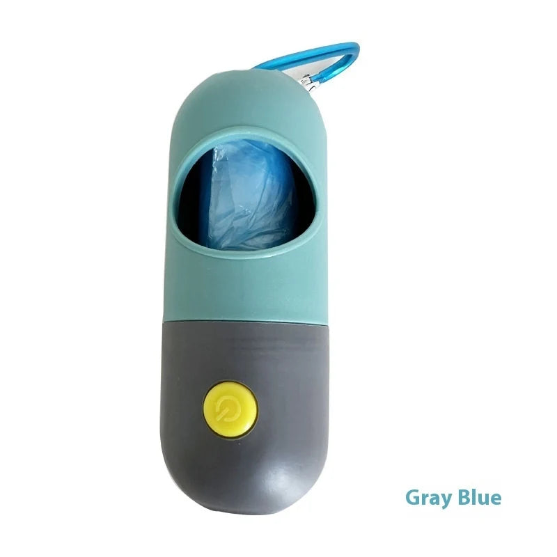 Glow Walk Poop Bag Dispenser with LED Light – Clips to Any Leash