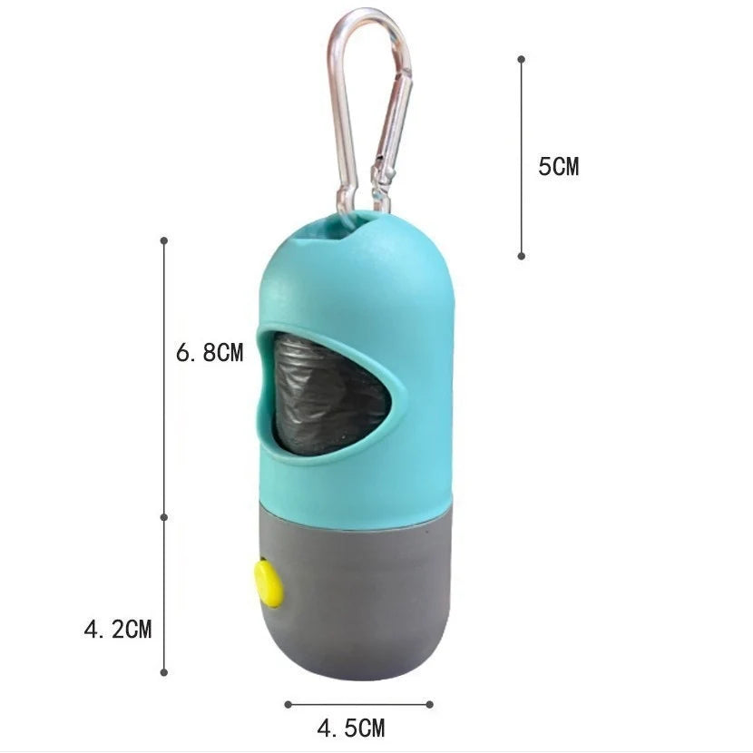 Glow Walk Poop Bag Dispenser with LED Light – Clips to Any Leash