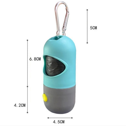 Glow Walk Poop Bag Dispenser with LED Light – Clips to Any Leash
