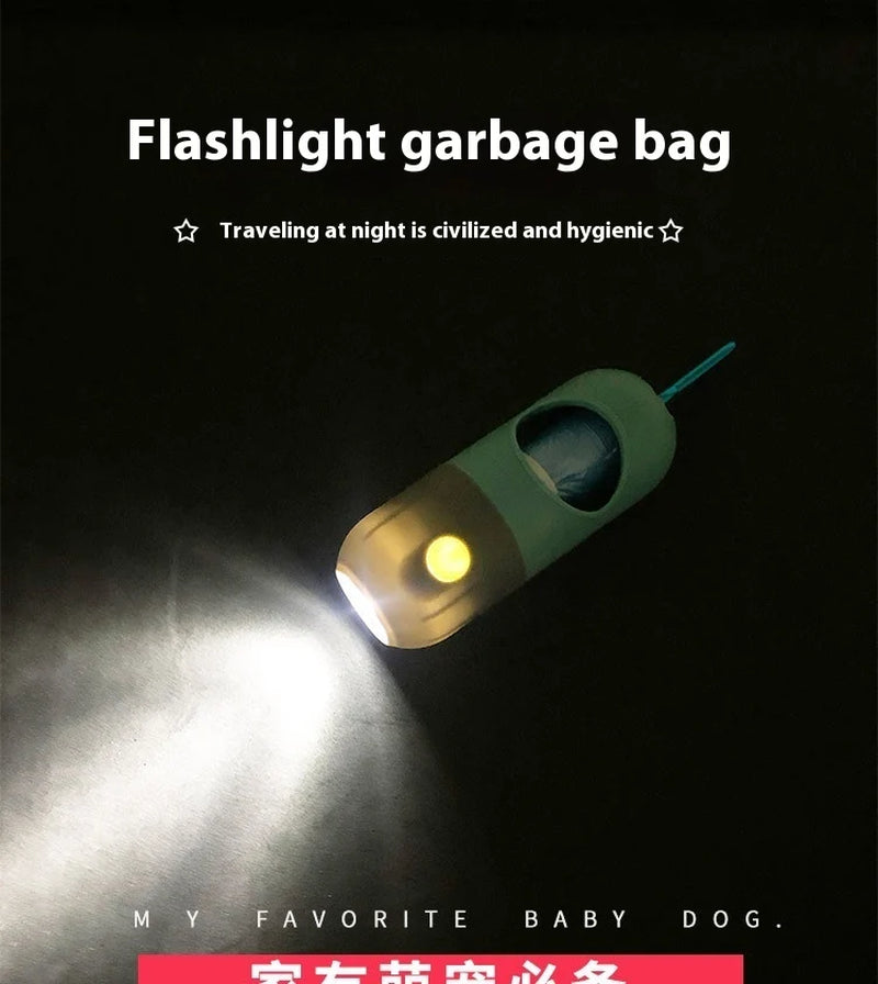 Glow Walk Poop Bag Dispenser with LED Light – Clips to Any Leash