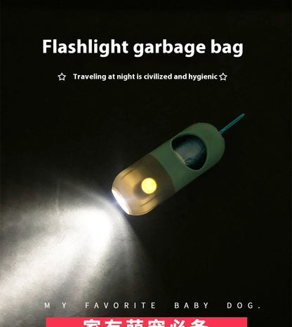 Glow Walk Poop Bag Dispenser with LED Light – Clips to Any Leash